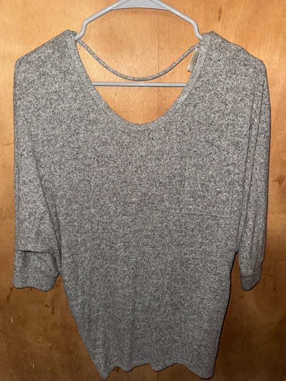 Daytrip Heather Gray Pocket Knit Top